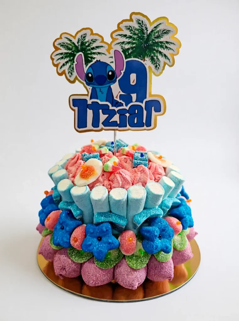 Pastel de chuches personalizado con tu personaje favorito