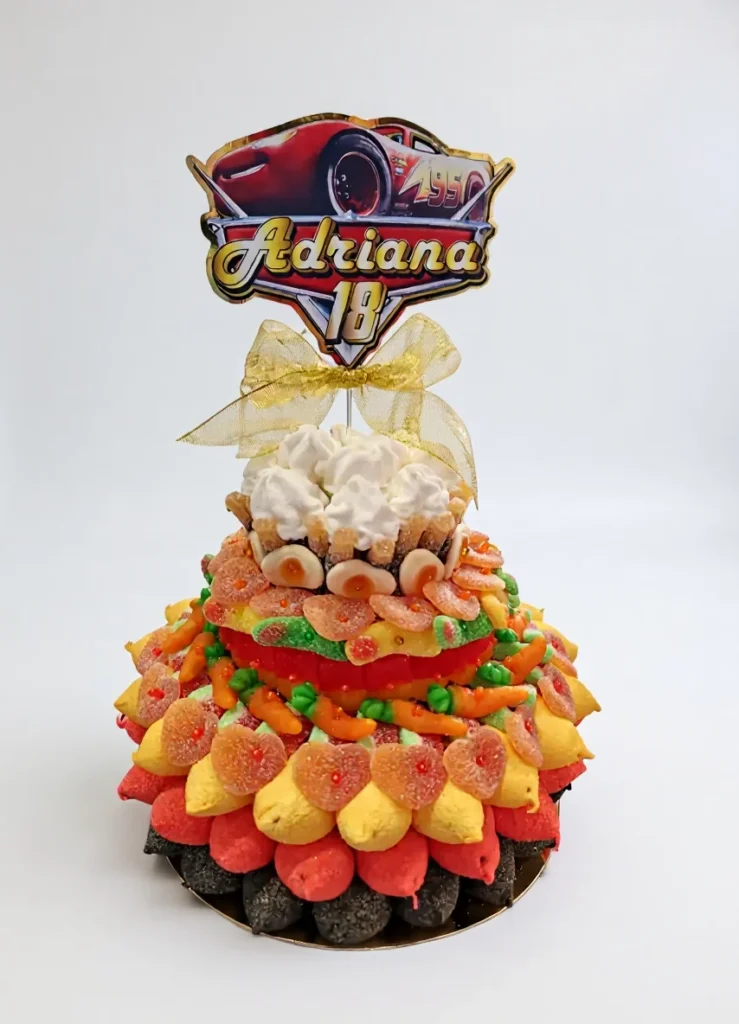 Pastel de chuches personalizado 18 años