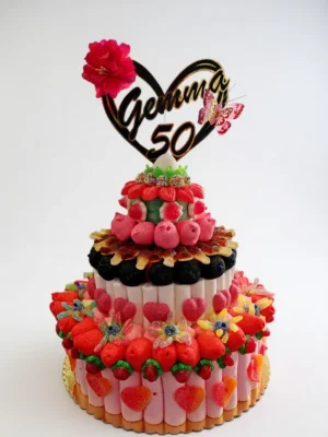 Pastel de chuches personalizado para 50 años